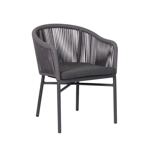 Modern Cafe Stacking Waterproof Woven Rope Patio Chair - Image 8