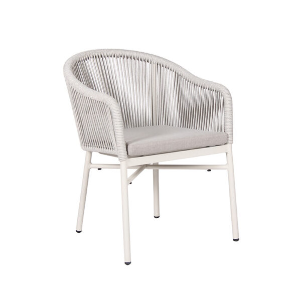 Modern Cafe Stacking Waterproof Woven Rope Patio Chair - Image 7
