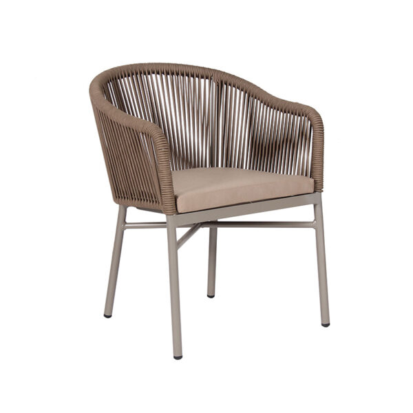 Modern Cafe Stacking Waterproof Woven Rope Patio Chair - Image 6