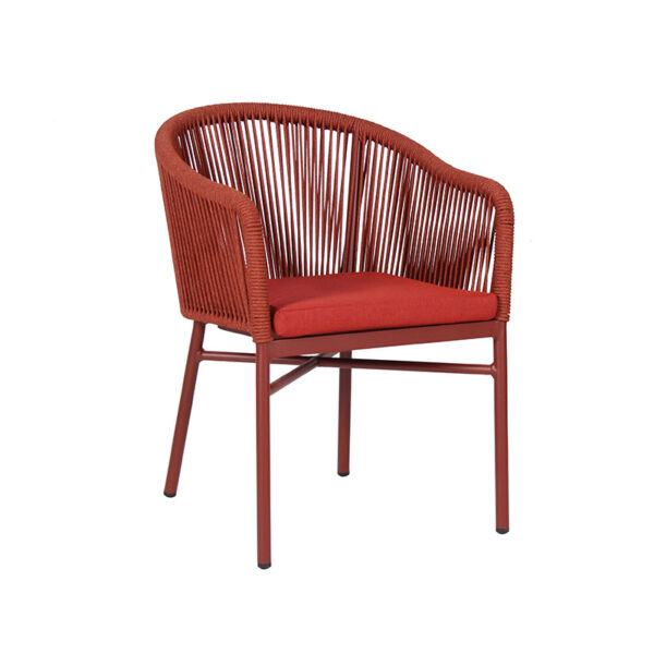 Modern Cafe Stacking Waterproof Woven Rope Patio Chair - Image 5