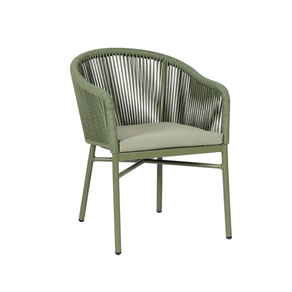 Modern Cafe Stacking Waterproof Woven Rope Patio Chair - Image 4