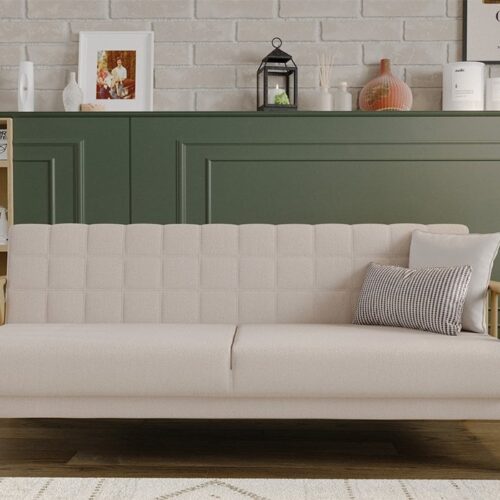 Anka Three-Seater Sofa - Cream Arm