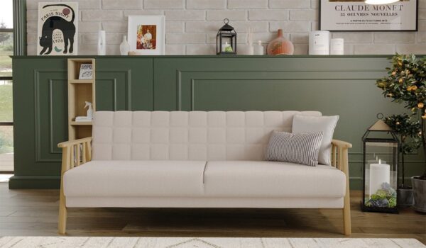 Anka Three-Seater Sofa - Cream Arm