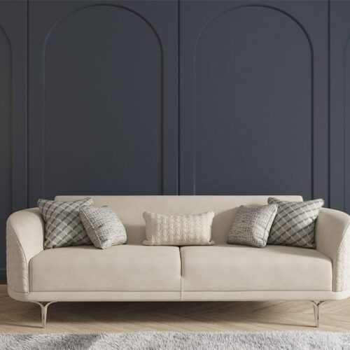 Bendis Three-Seater Sofa - Silver