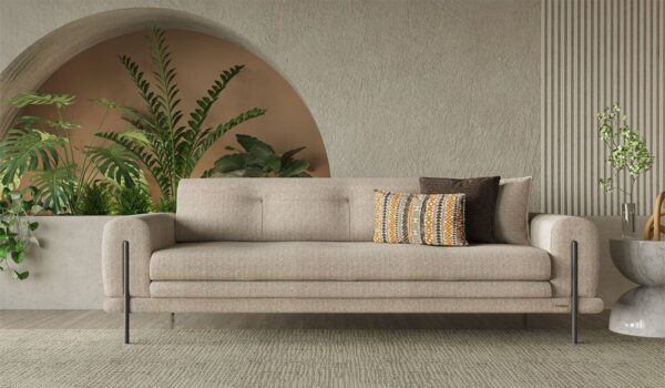 Three-seater sofa on the raft