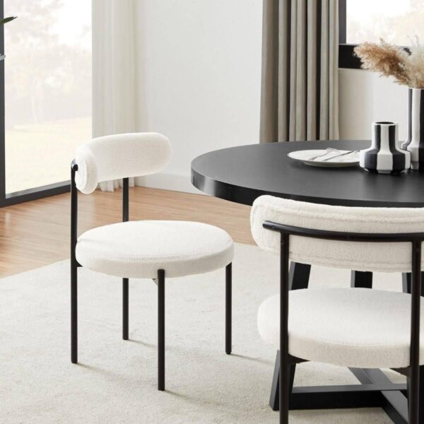 Boucle round Dining Chair