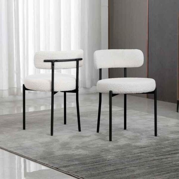 Boucle round Dining Chair - Image 2